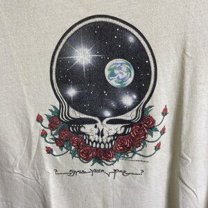 Vintage 1987 Grateful Dead Mens T Shirt Space Your Face Skull GDM Summer Tour XL